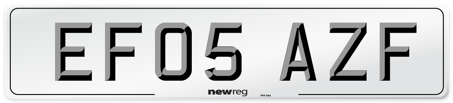 EF05 AZF Number Plate from New Reg